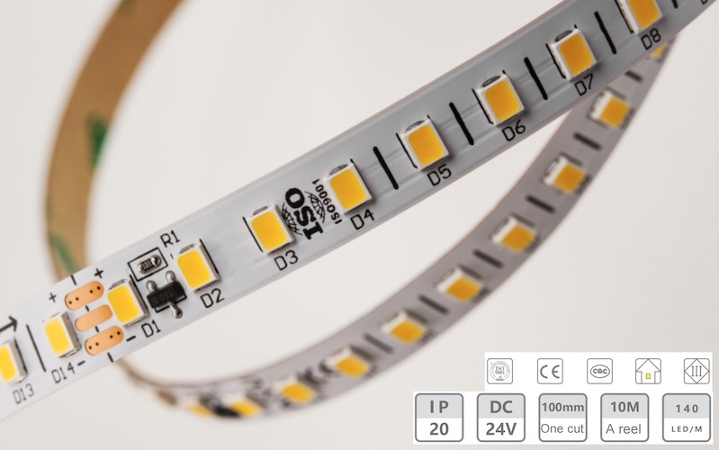24v-8mm-140d aşağı gərginlikli işıq zolağı